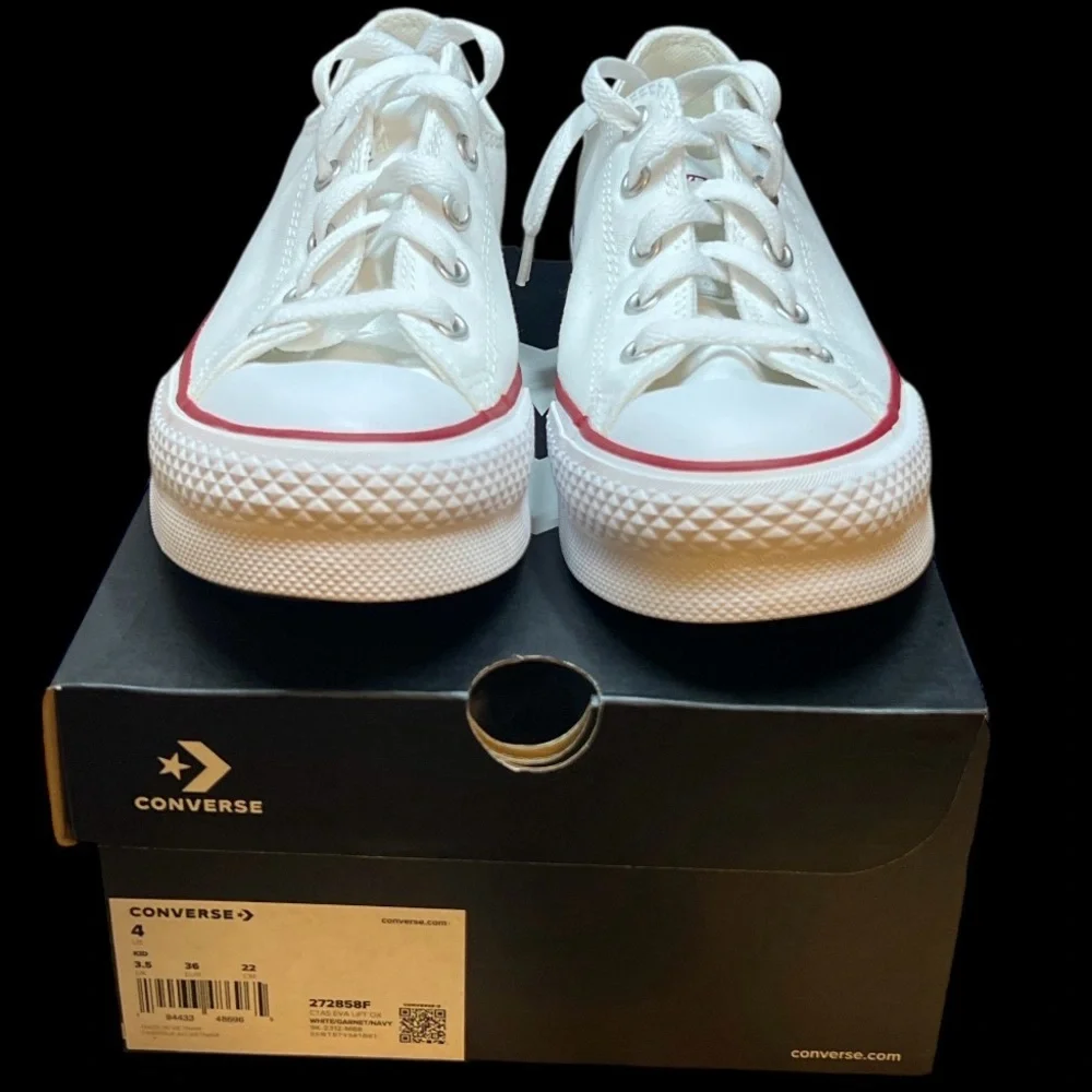 Size‎ 4 - Converse Chuck Taylor All Star EVA Lift OX - White/Garnet/Navy 272858F